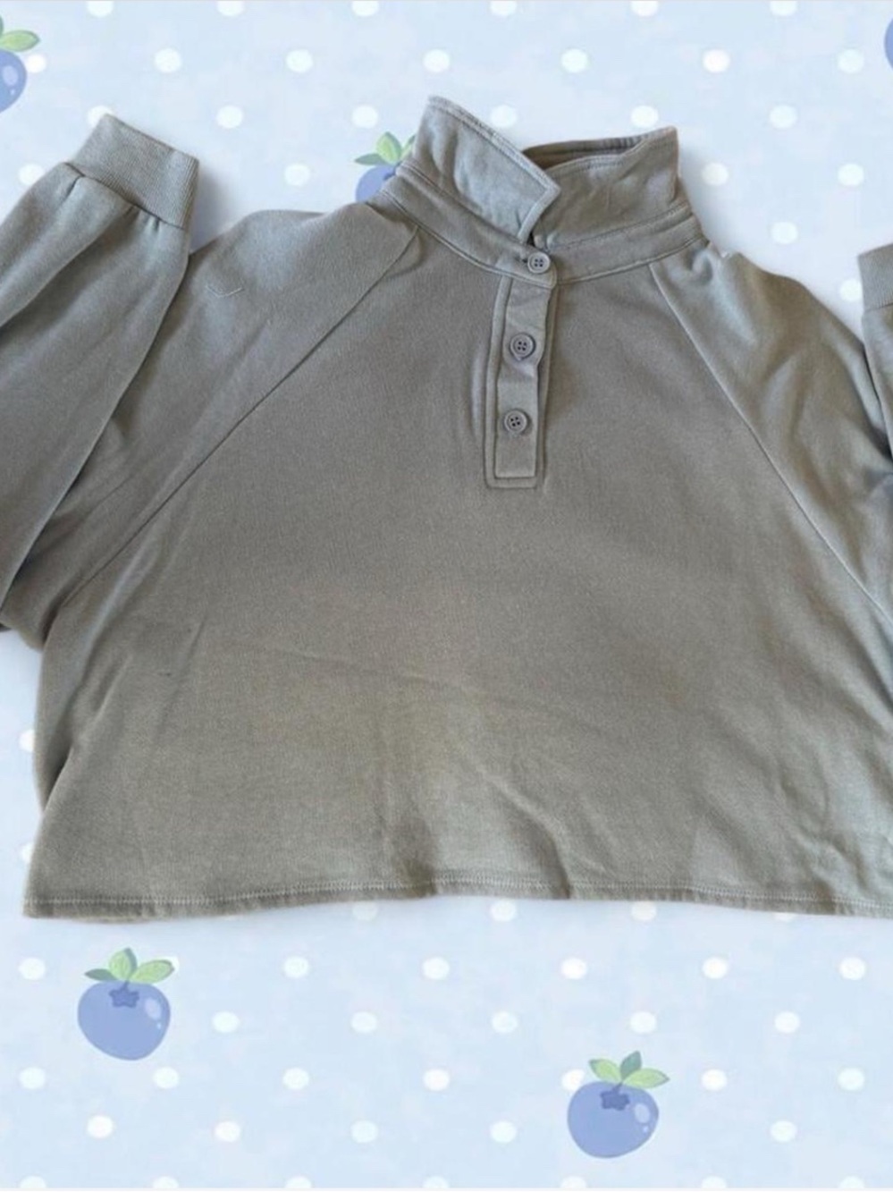 Blue collared top with buttons